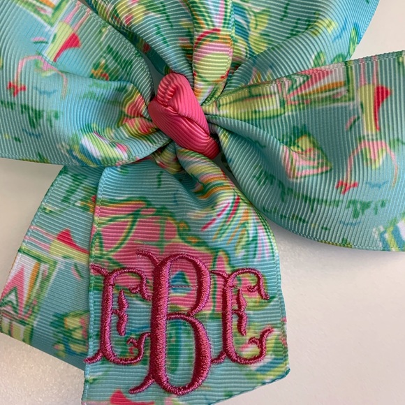 Florida Hair Bow, Any 3 initials monogram - Picture 8 of 8